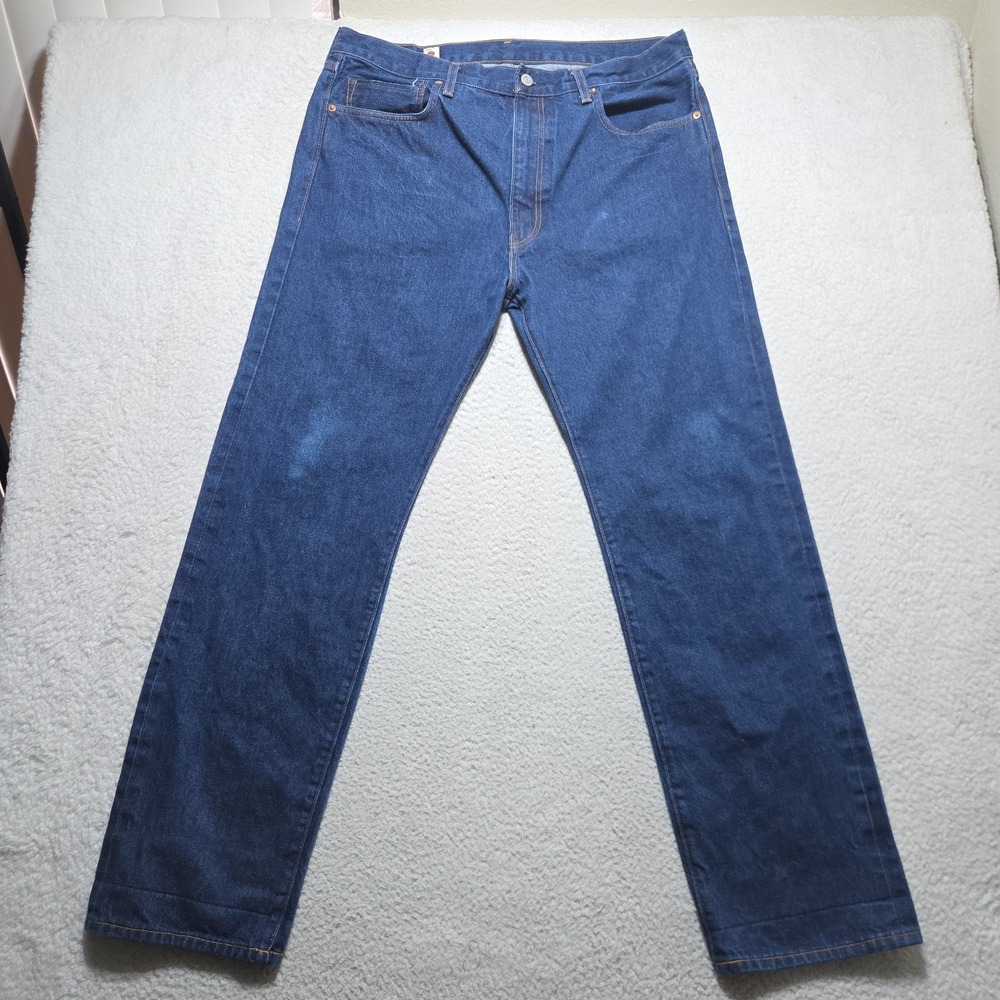 Levi's 505 Regular Fit Selvedge Jeans Dark Wash Mens 38x32